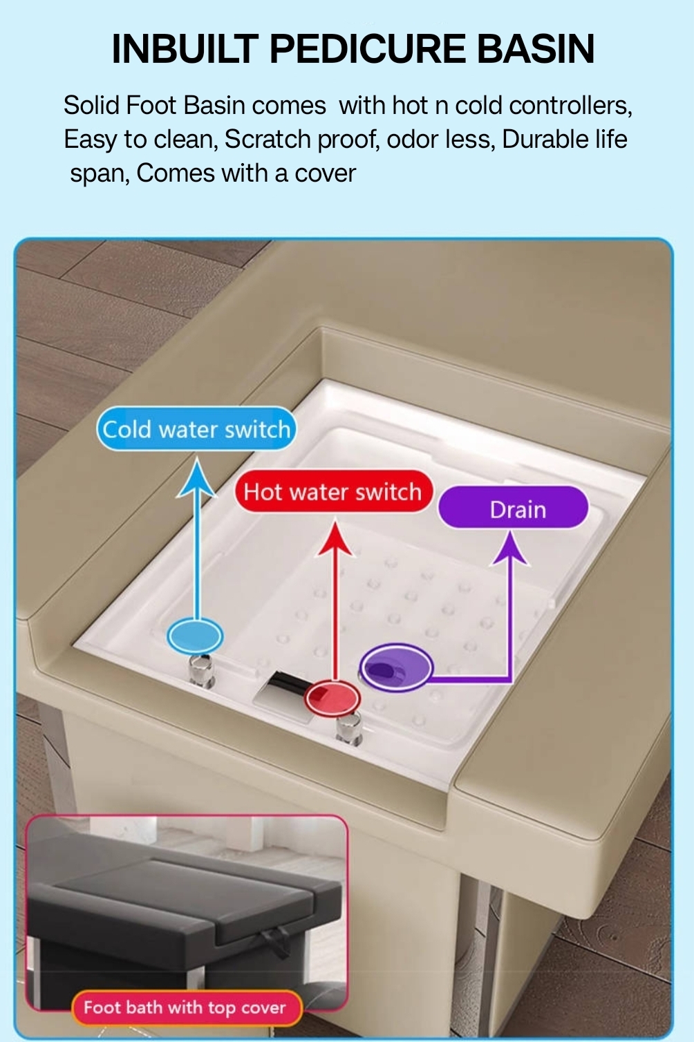 Korean Head Spa Shampoo Bed- K 09 with Pedicure - Image 8