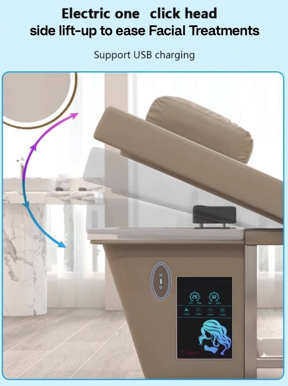 Korean Head Spa Shampoo Bed- K 09 with Pedicure - Image 7