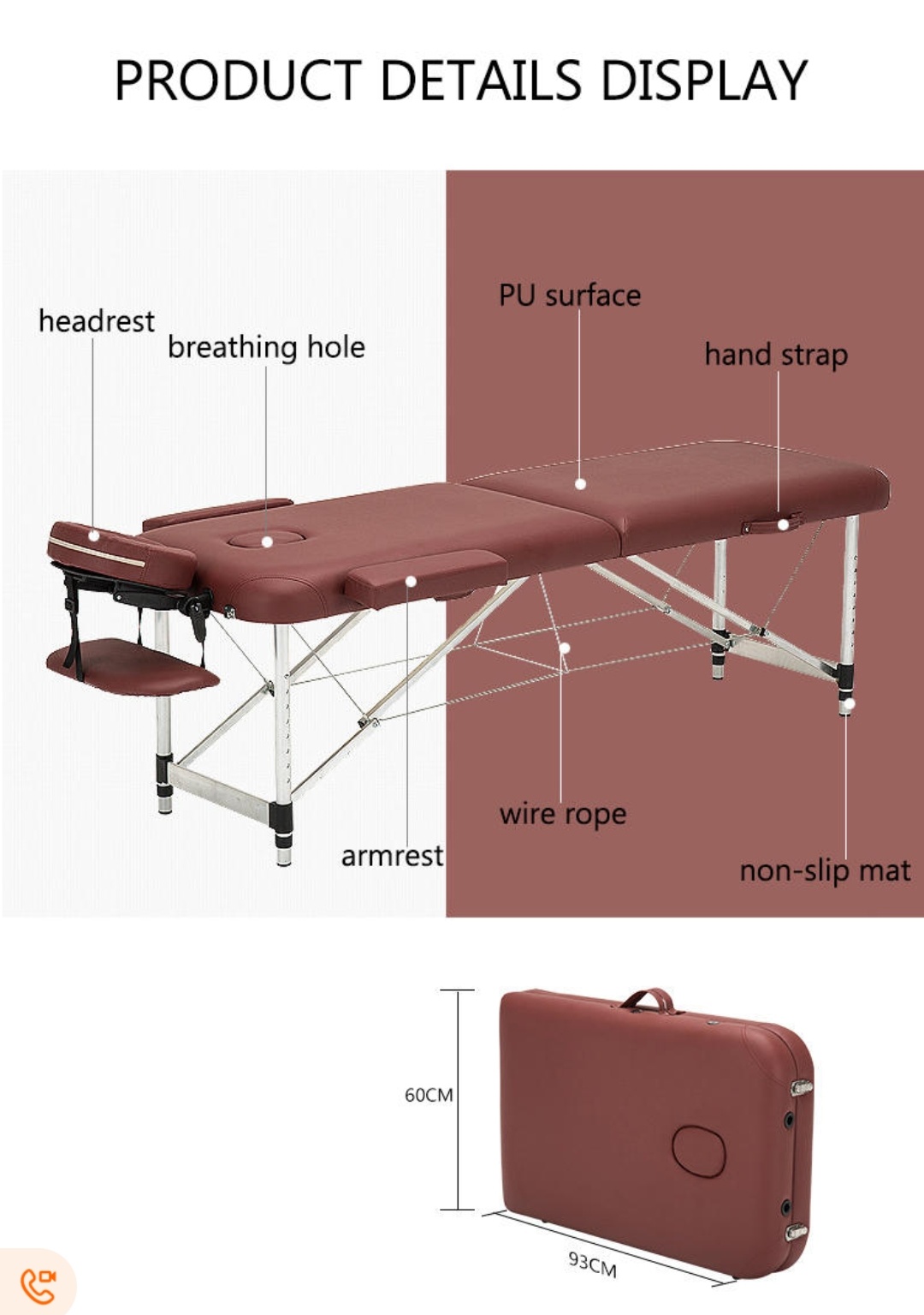 Portable Massage Table Aluminium - Image 3